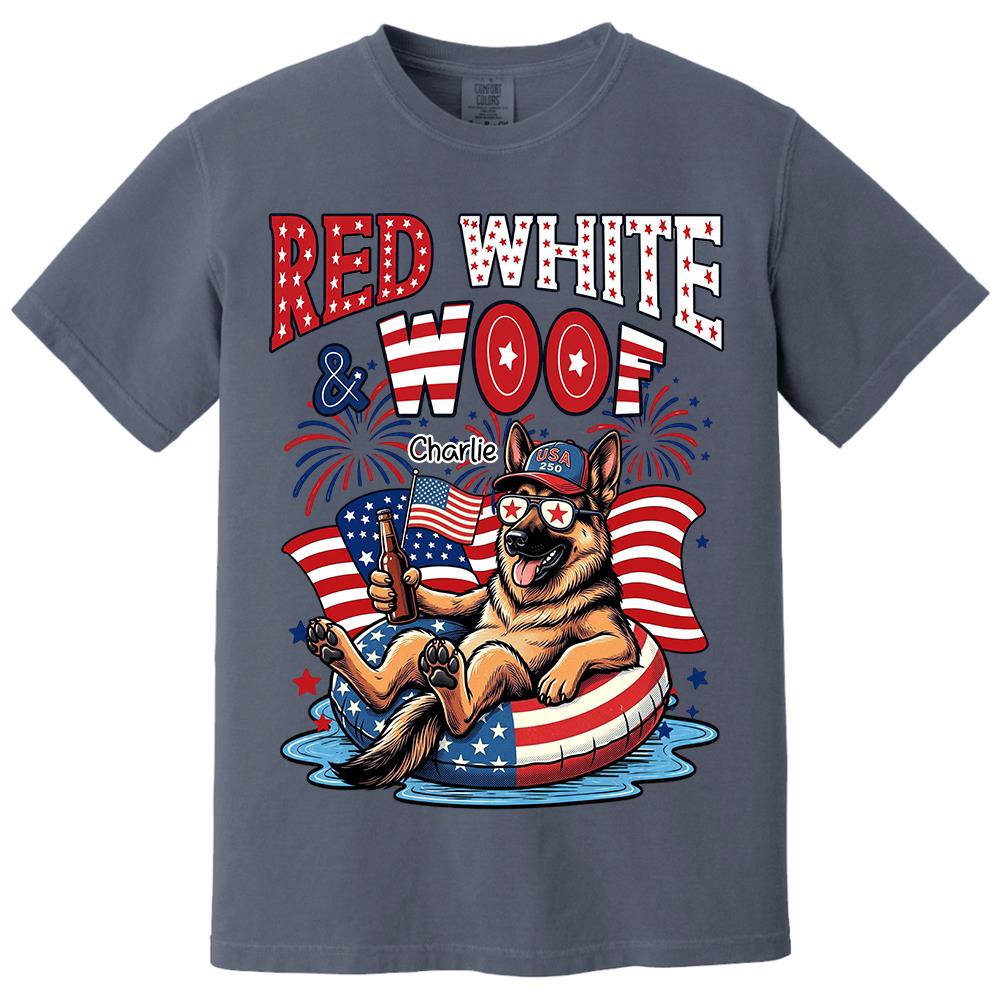 Red White Woof, Custom Photo Pet Shirt, America 250th Anniversary Gifts For Dog Cat Lovers, Dog Dad And Mom, Cat Owners T1807 Hv01