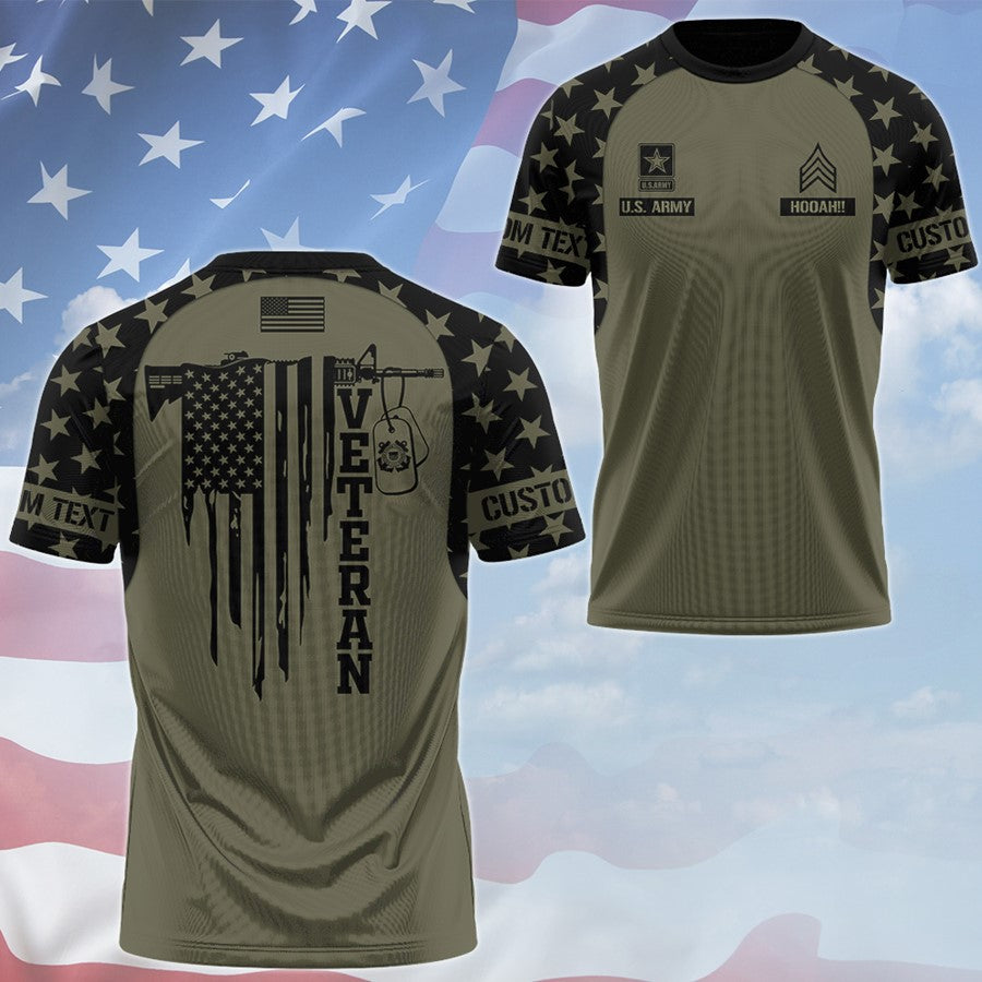 Custom 3D All Over Prints Shirt, Personalized Name And Military Logo H2511 Trna