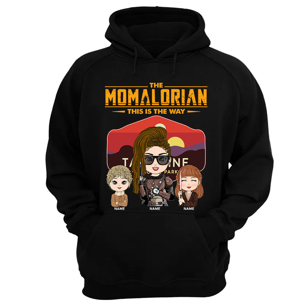 The Momalorian - Personalized Shirt Gift For Mom Custom Nickname With Tatooine Sunset Shirt Gift For Mom