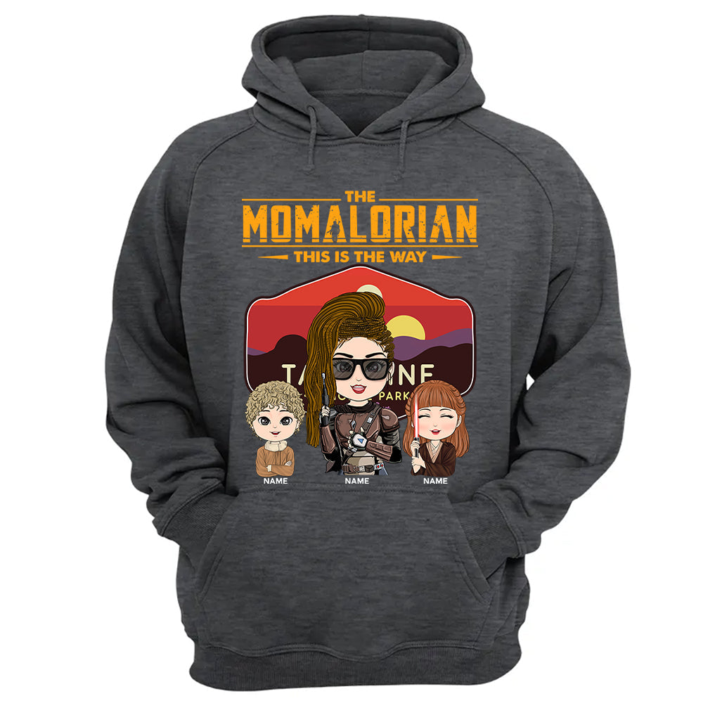 The Momalorian - Personalized Shirt Gift For Mom Custom Nickname With Tatooine Sunset Shirt Gift For Mom