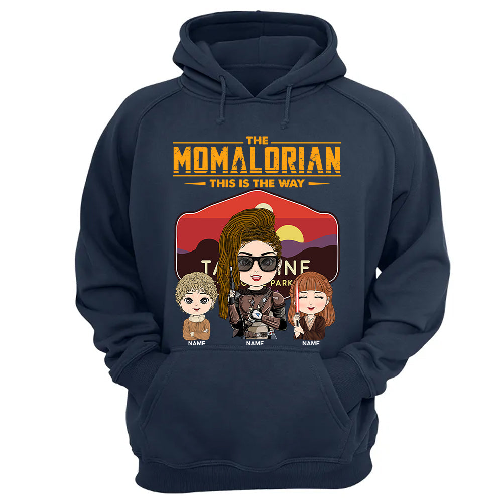 The Momalorian - Personalized Shirt Gift For Mom Custom Nickname With Tatooine Sunset Shirt Gift For Mom