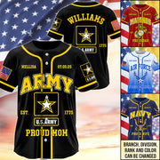 Proud Army Mom Baseball Jersey Gift For Military Mom Dad All Family Member Jersey H2511 Trna