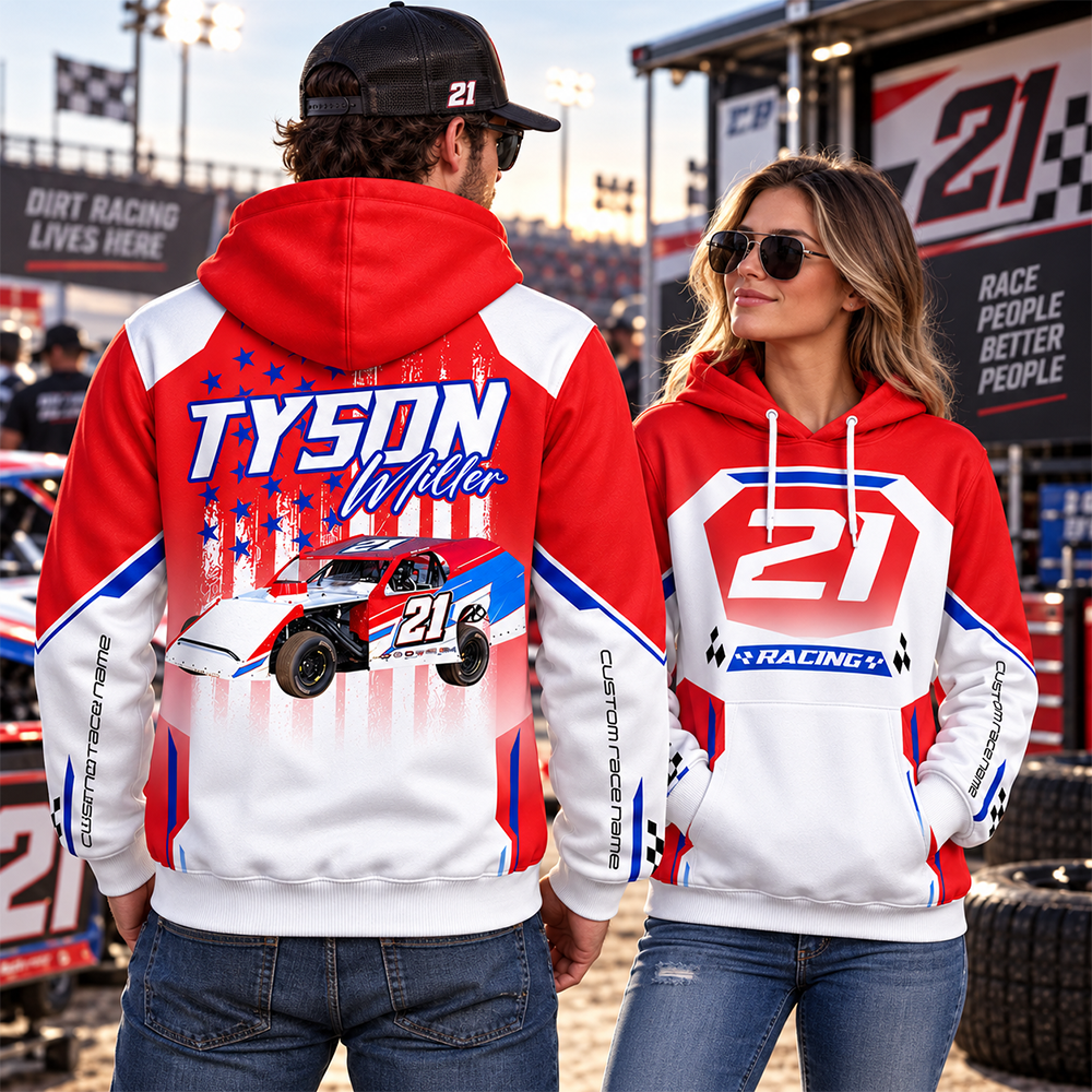 Custom Photo Race Car Hoodie Shirt - Personalized Hoodie Shirt For Racing Fan A2110 Hv01
