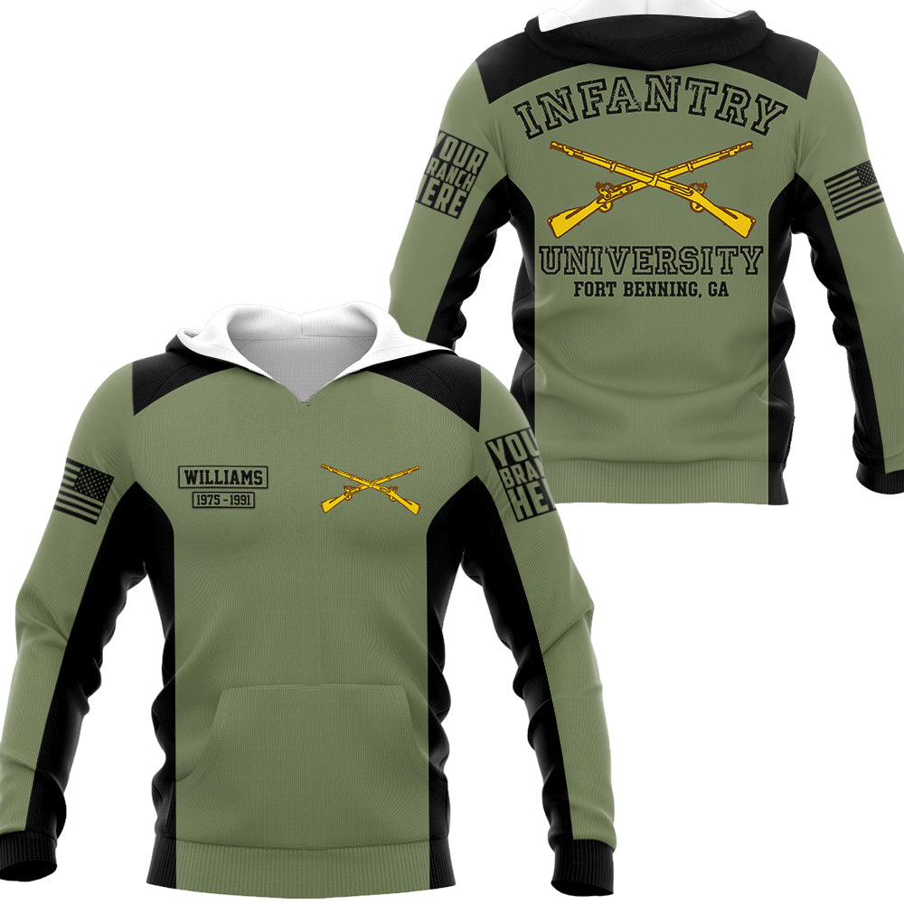 Infantry University Custom Military School Personalized All Over Print Shirt   Design For Veteran H2511