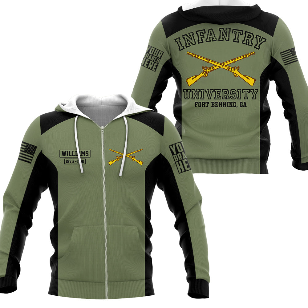 Infantry University Custom Military School Personalized All Over Print Shirt   Design For Veteran H2511