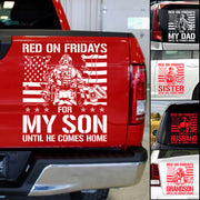 Red On Fridays For My Son Until He Comes Home Custom Car Decal Gift For Proud Army Mom Dad All Family Members Vehicle Decal H2511 Trna