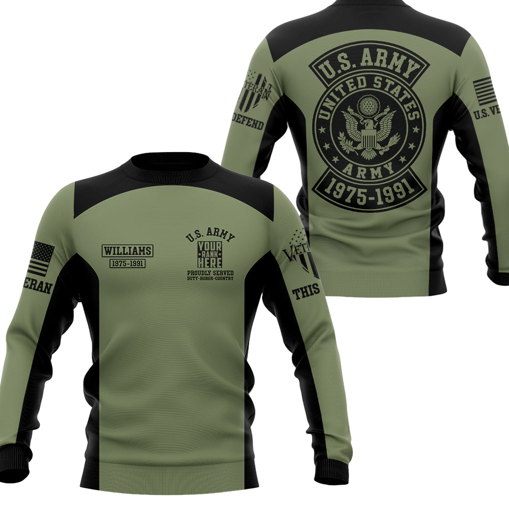 Custom Branch Rank Name Proudly Serverd Personalized All Over Print Shirt For Veteran H2511