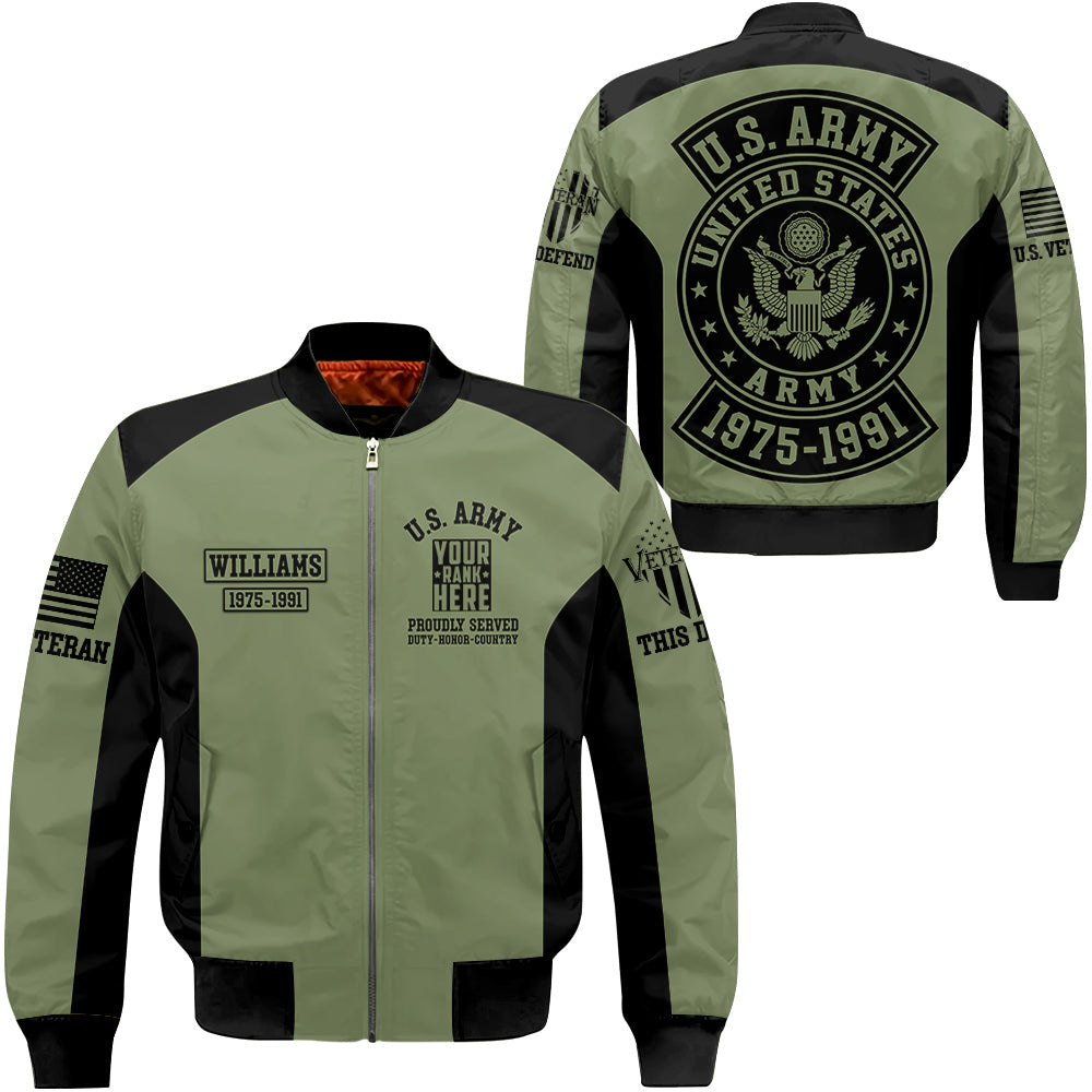 Custom Branch Rank Name Proudly Serverd Personalized All Over Print Shirt For Veteran H2511