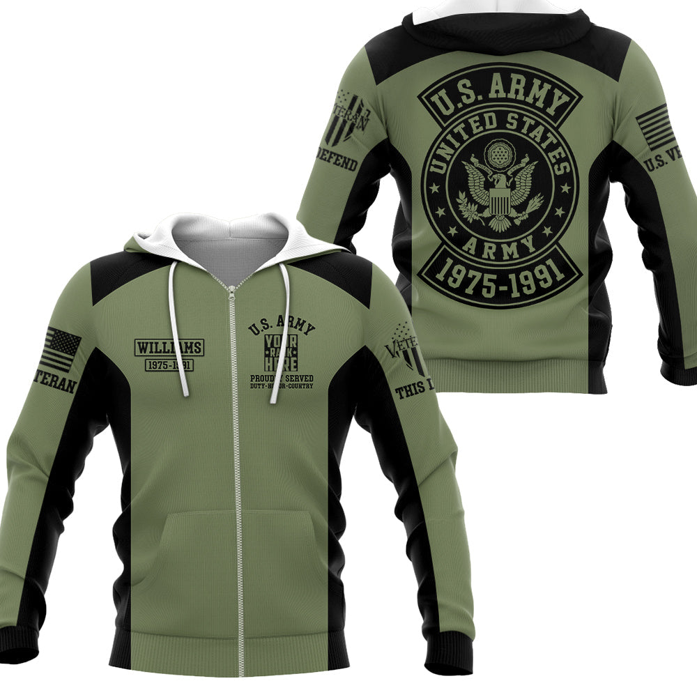 Custom Branch Rank Name Proudly Serverd Personalized All Over Print Shirt For Veteran H2511