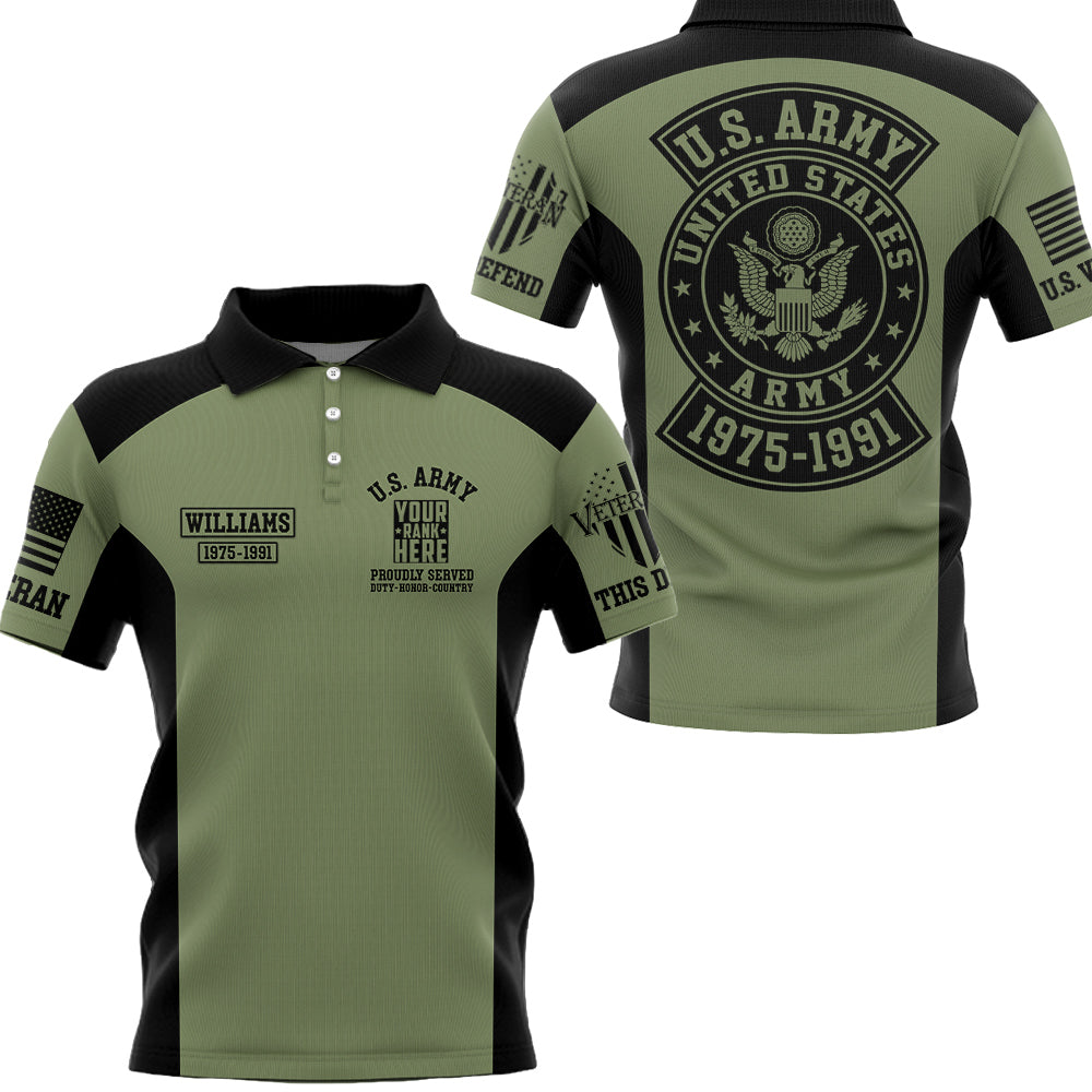 Custom Branch Rank Name Proudly Serverd Personalized All Over Print Shirt For Veteran H2511