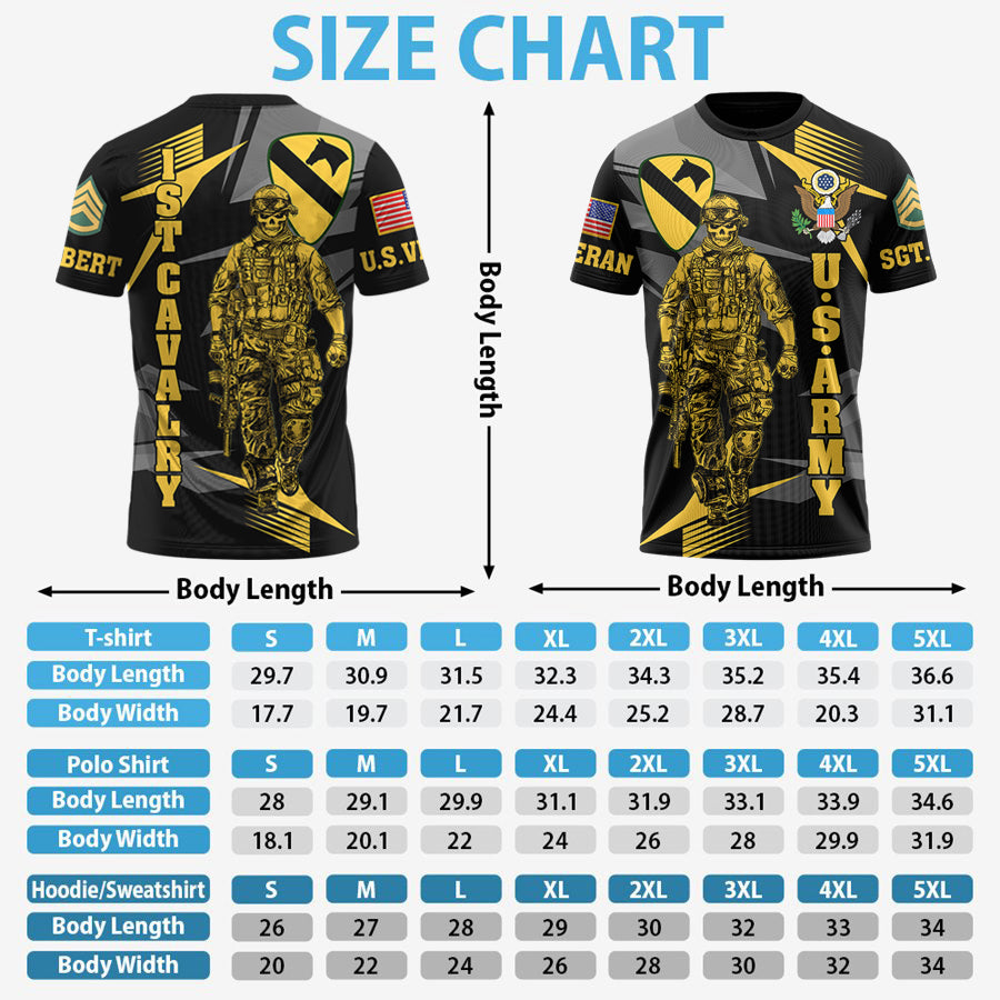 Custom 3D All Over Prints T-Shirt, Personalized Name And Military Division Shirt Gift For Veteran H2511 Trna
