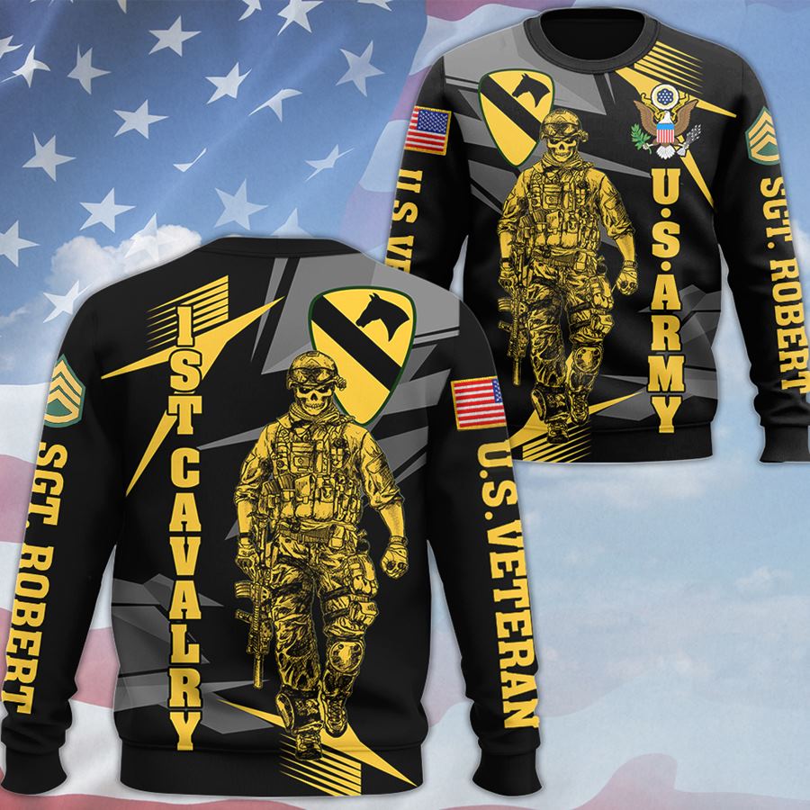 Custom 3D All Over Prints T-Shirt, Personalized Name And Military Division Shirt Gift For Veteran H2511 Trna