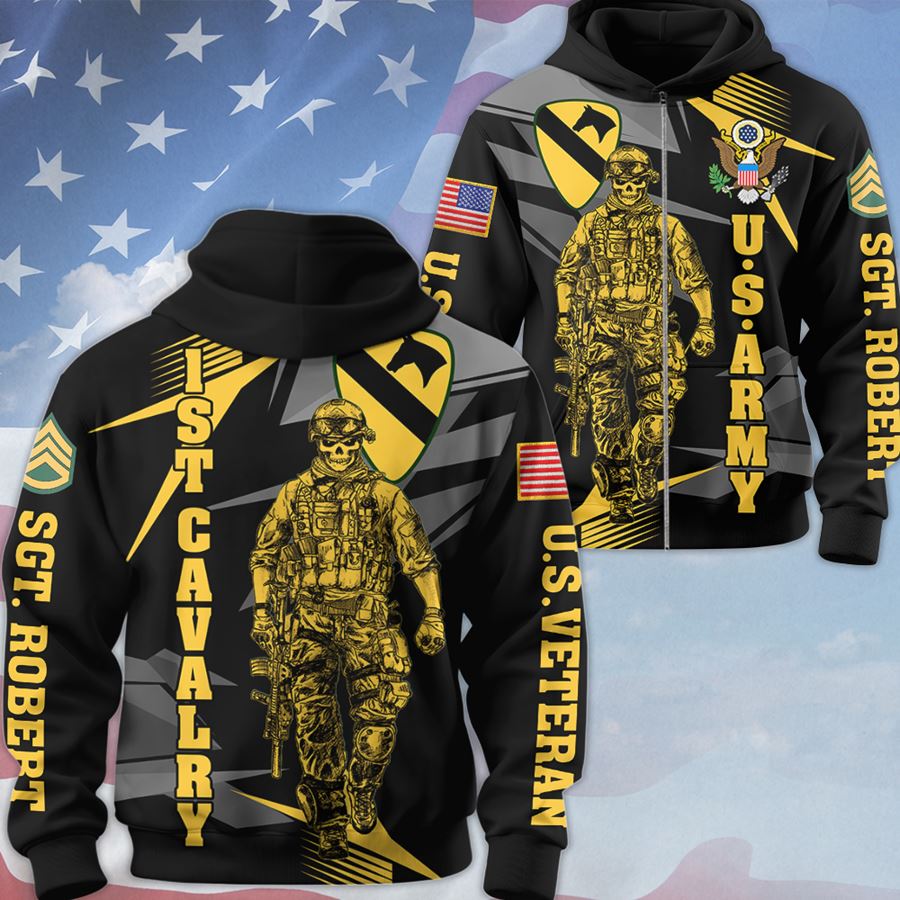 Custom 3D All Over Prints T-Shirt, Personalized Name And Military Division Shirt Gift For Veteran H2511 Trna