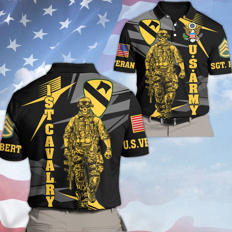 Custom 3D All Over Prints T-Shirt, Personalized Name And Military Division Shirt Gift For Veteran H2511 Trna