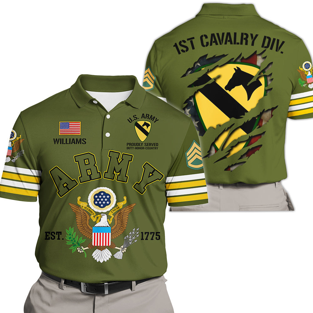 Custom Division All Branches All Over Print Shirt For Soldier Veteran H2511