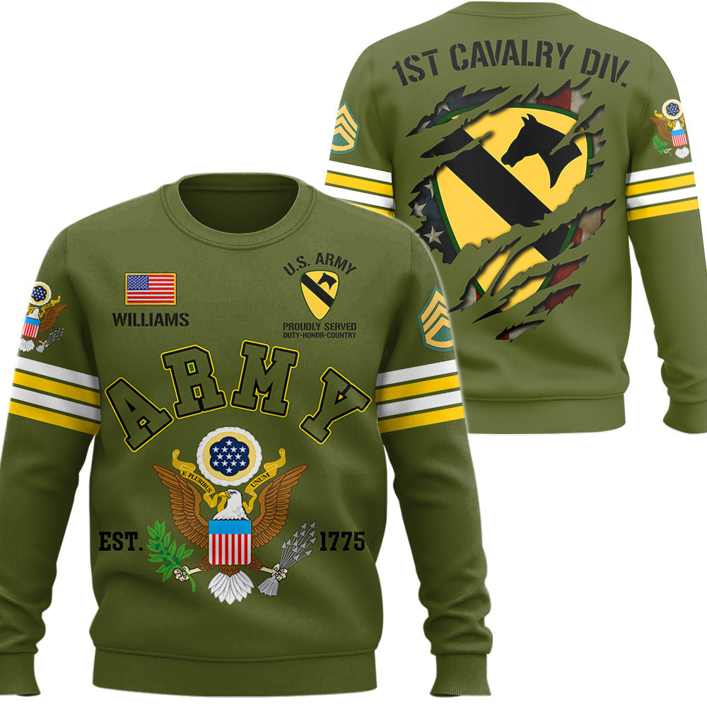 Custom Division All Branches All Over Print Shirt For Soldier Veteran H2511