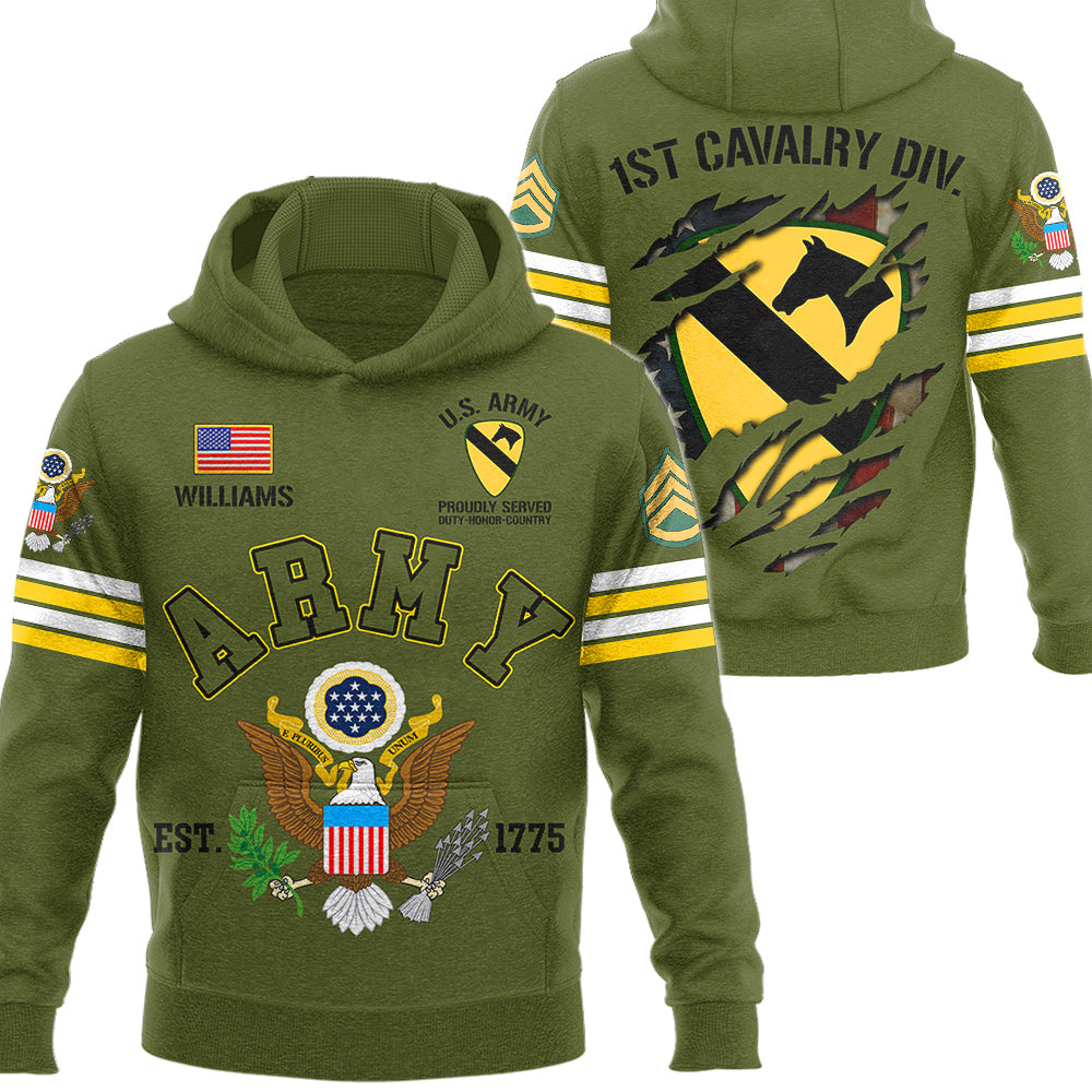 Custom Division All Branches All Over Print Shirt For Soldier Veteran H2511
