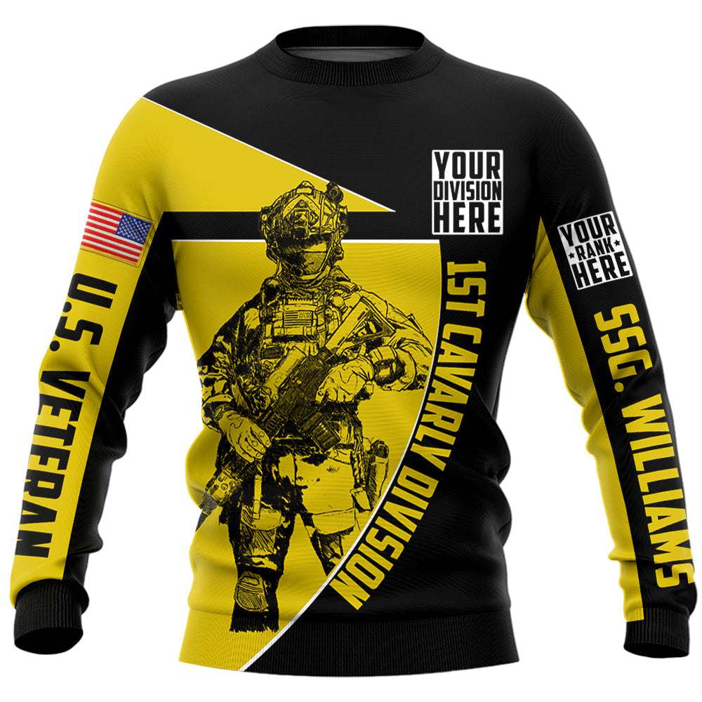 Custom All Branches Division Rank Personalized All Over Print Shirt For Veteran H2511