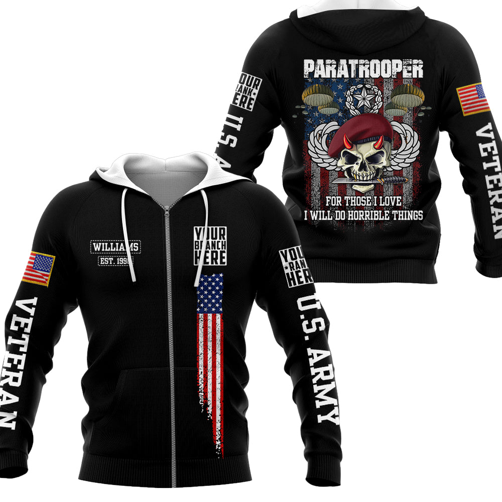 For Those I Love I Will Do Horrible Things Personalized All Over Print Shirt For Veteran H2511