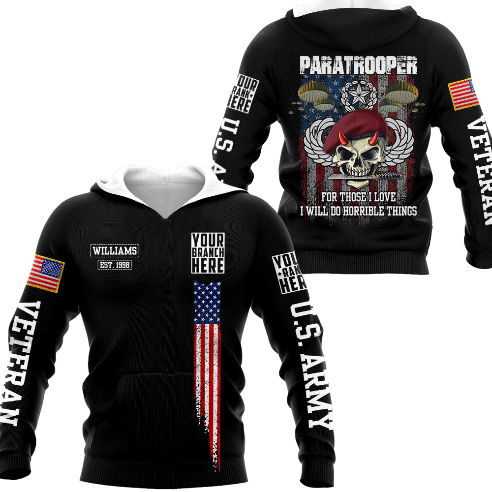 For Those I Love I Will Do Horrible Things Personalized All Over Print Shirt For Veteran H2511