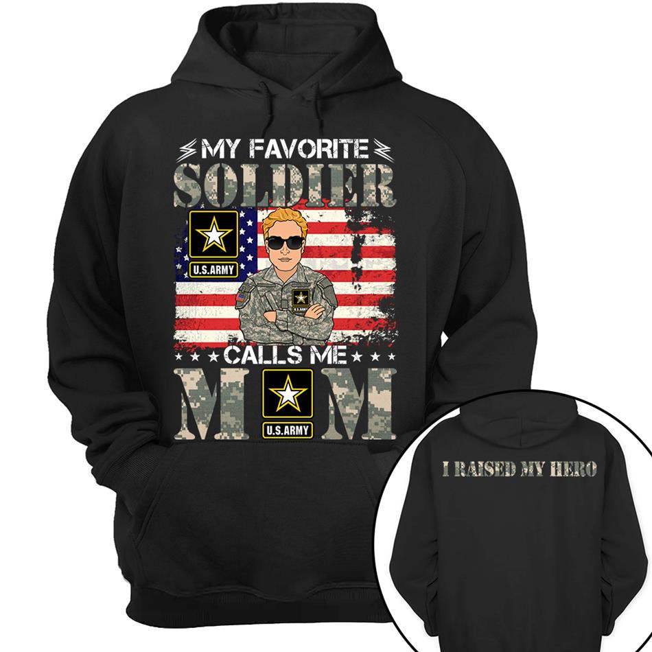 My Favorite Soldier Calls Me Mom Custom Shirt For Proud Mom Dad Sister Grandma Military Family Members H2511 Trna