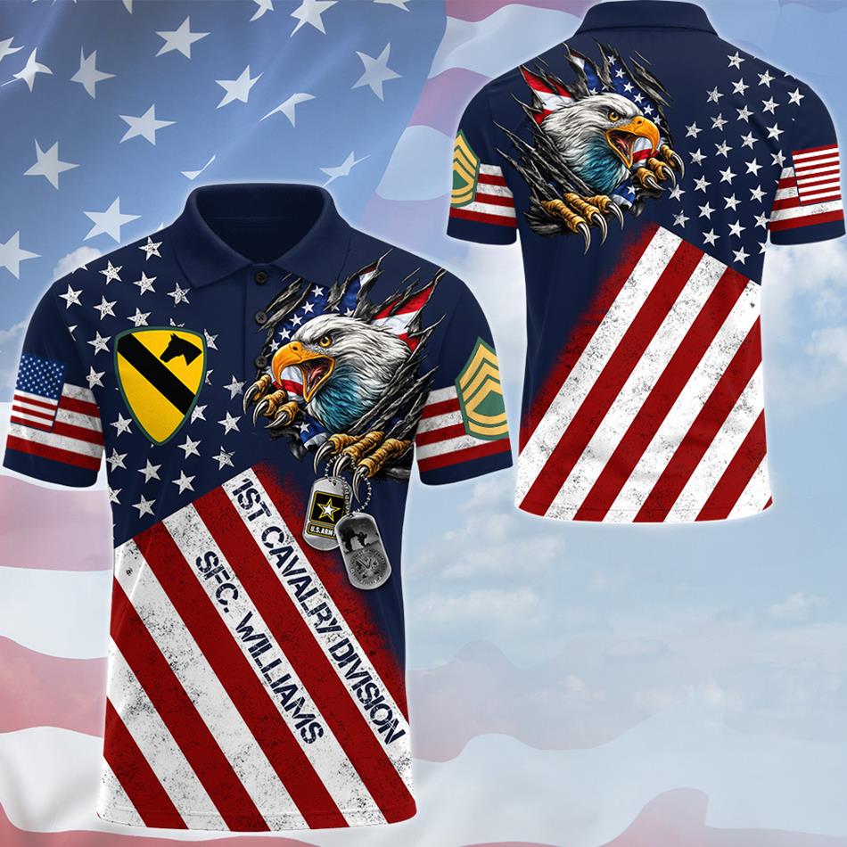Bald Eagle Ripped Flag All Over Print Shirt Custom Division Rank Shirt Hoodie For Soldier Veteran Patriot Shirt H2511 Trna