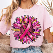 Breast Cancer Awareness Pink Leopard Sunflower Ribbon Shirt H2511 Trna