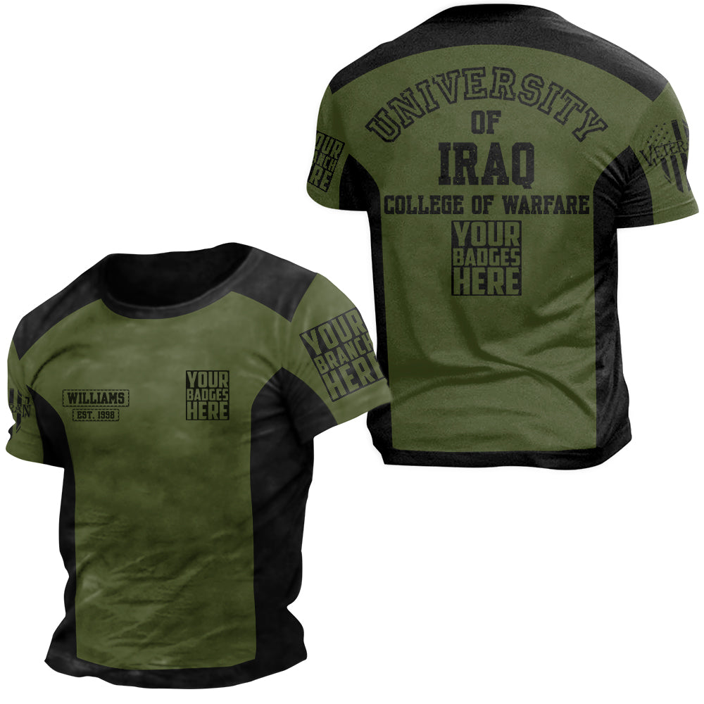 Hoodie University College Of Warfare Personalized All Over Print Shirt For Veteran H2511