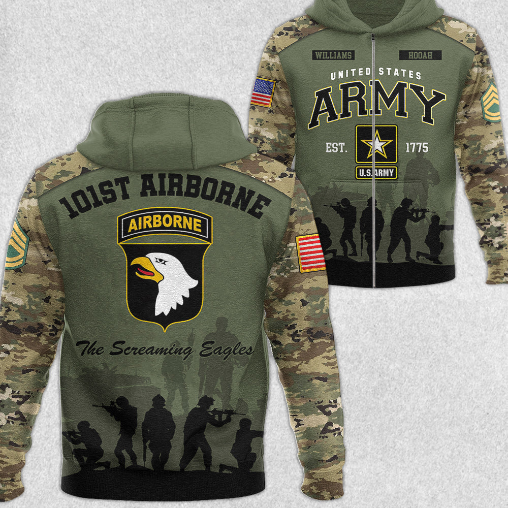 Personalized All Branches Custom Division Logo All Over Print Shirt Gift For Soldier Veteran Veteran Day Shirt H2511