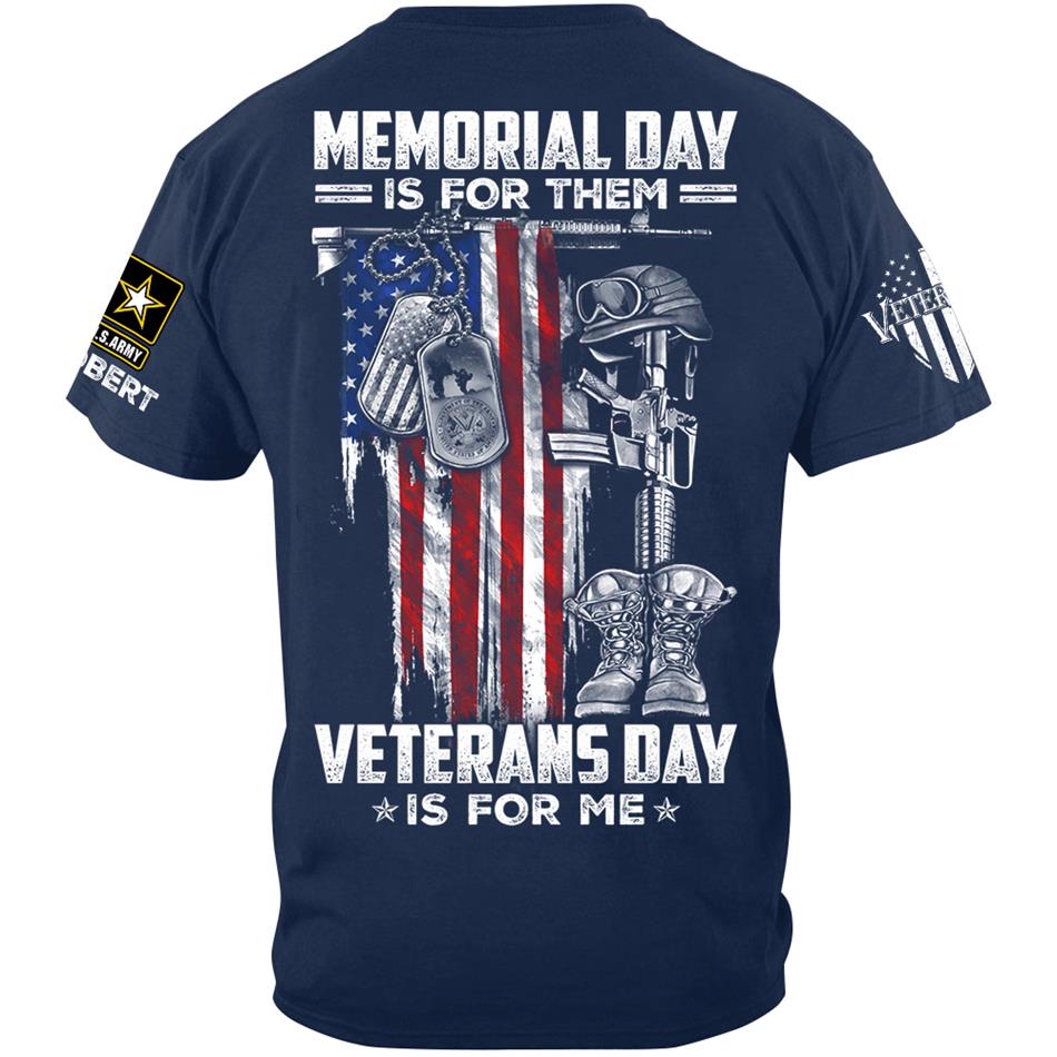 Memorial Day Is For Them Veterans Day Is For Me Custom Shirt For Proud US Veterans Soldiers Veterans Day Shirt H2511 Trna
