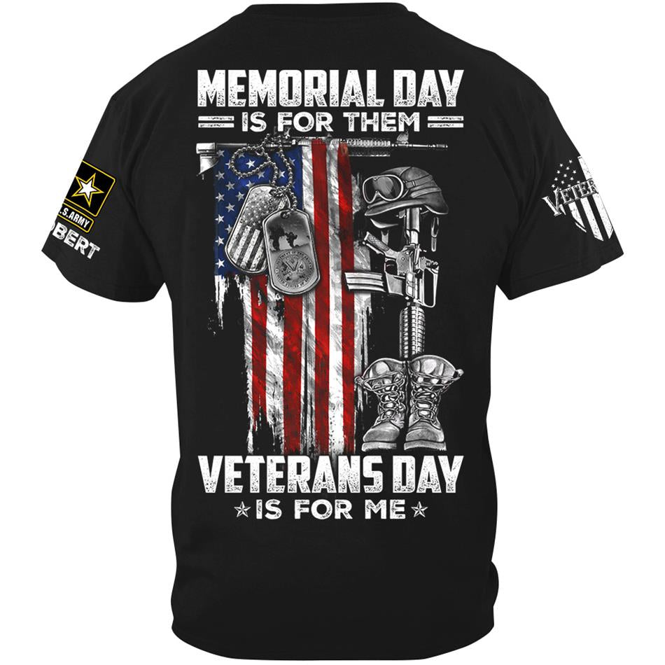 Memorial Day Is For Them Veterans Day Is For Me Custom Shirt For Proud US Veterans Soldiers Veterans Day Shirt H2511 Trna