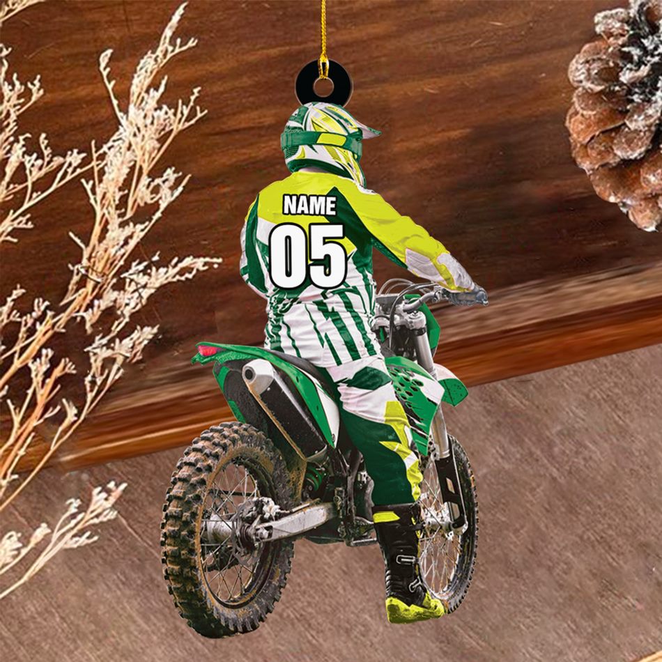 Personalized Motocross Racer Ornament Gift For Motocross Lovers Christmas Ornament H2511