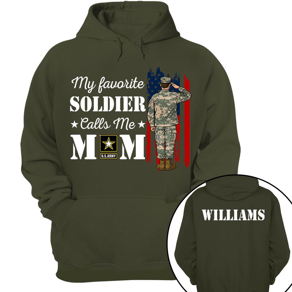 My Favorite Soldier Calls Me Mom Custom Shirt For Proud Military Family Mom Dad Grandma Shirt H2511 Trna