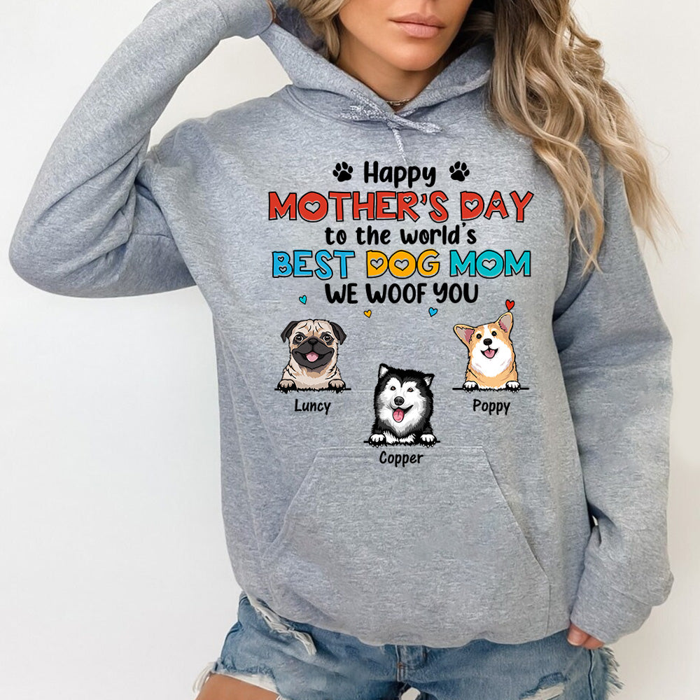 Happy Mother's Day To The World's Best Dog Mom We Woof You Personalized Shirt For Dog Mom Cute Gift For Dog Lovers H2511