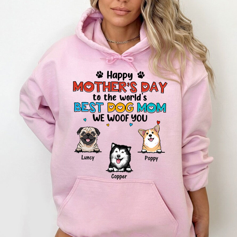 Happy Mother's Day To The World's Best Dog Mom We Woof You Personalized Shirt For Dog Mom Cute Gift For Dog Lovers H2511