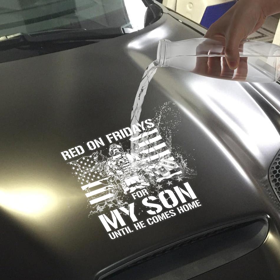 Red On Fridays For My Son Until He Comes Home Custom Car Decal Gift For Proud Army Mom Dad All Family Members Vehicle Decal H2511 Trna