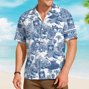 Personalized Hawaiian Shirt Jungle Tropical Palms Gift For Veteran Summer 2025 Shirt Custom All Military Branches Logo H2511 Trna