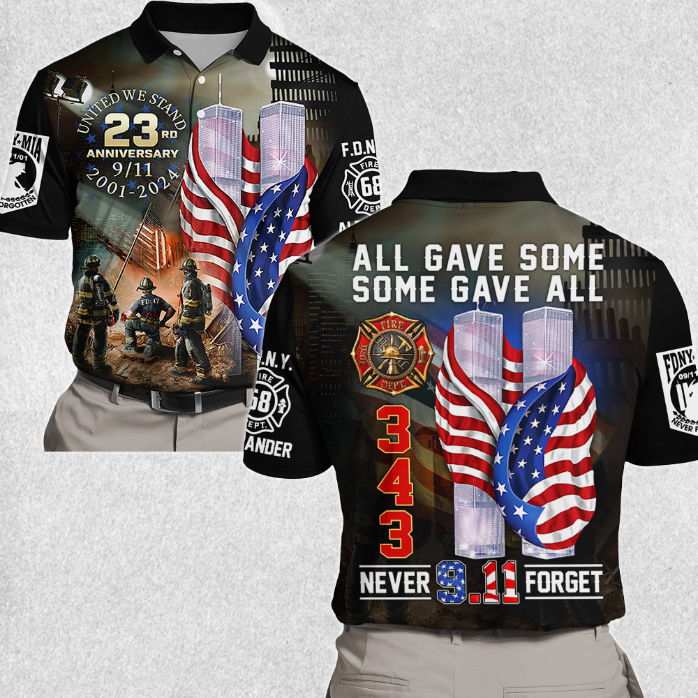 All Gave Some Some Gave All 911 Never Forget 343 Firefighter 23 Year Anniversary Patriot Day Personalized All Over Print Shirt For Firefighter H2511