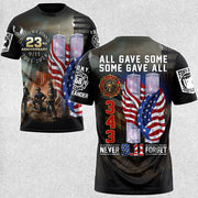 All Gave Some Some Gave All 911 Never Forget 343 Firefighter 23 Year Anniversary Patriot Day Personalized All Over Print Shirt For Firefighter H2511