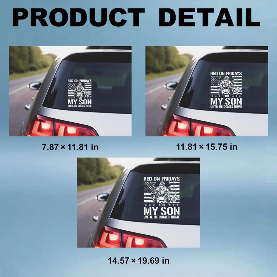 Red On Fridays For My Son Until He Comes Home Custom Car Decal Gift For Proud Army Mom Dad All Family Members Vehicle Decal H2511 Trna