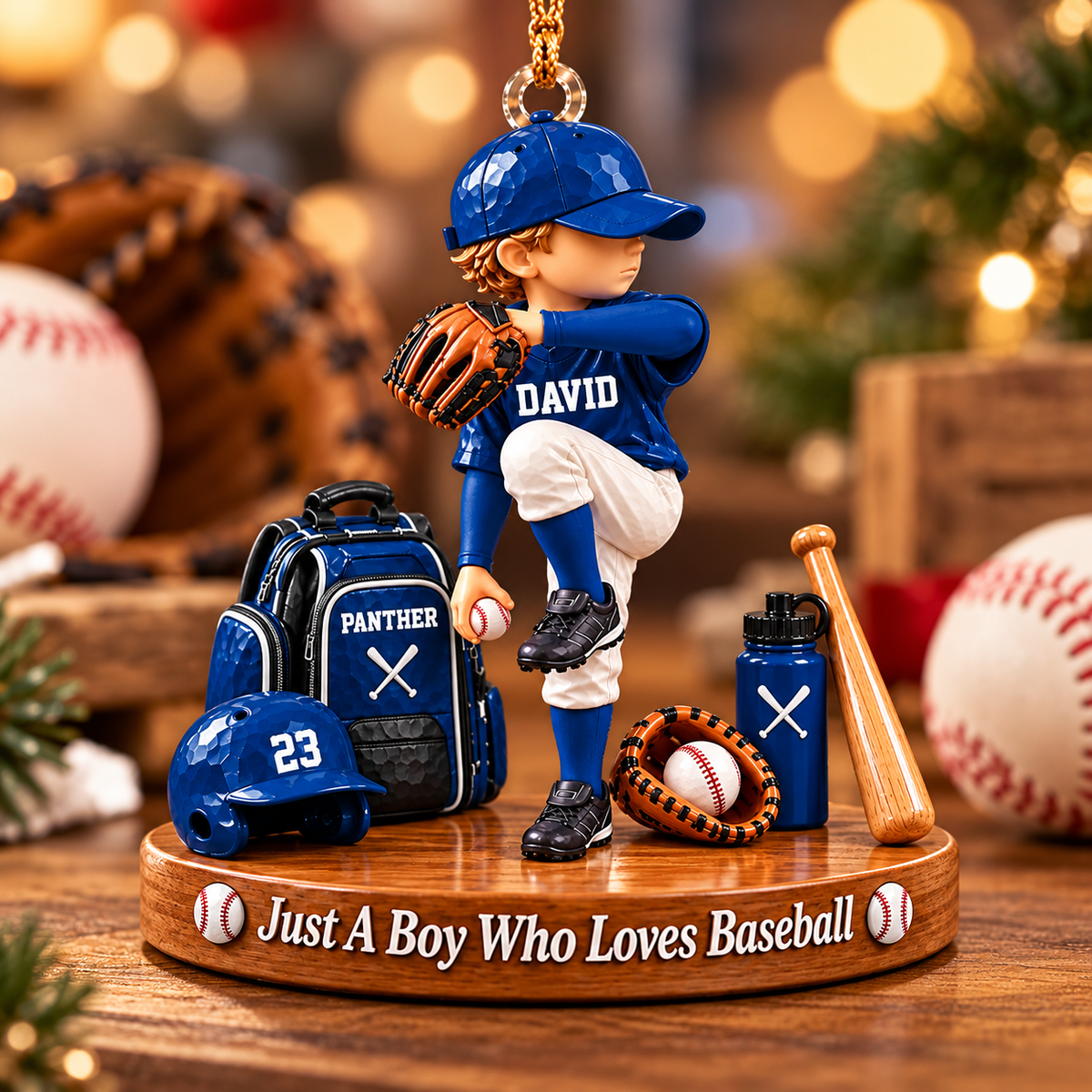 Just A Boy Who Loves Baseball, Personalized Baseball Ornament, Custom Player Name Gift, Gift For Baseball Players Na02 Pt99