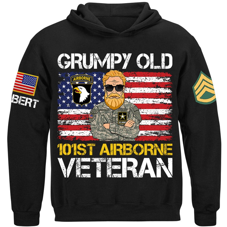 Grumpy Old Veteran Custom Available To All Military Branches Gift For Soldier Veteran H2511 Trna