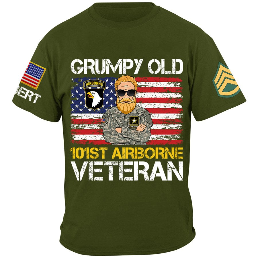 Grumpy Old Veteran Custom Available To All Military Branches Gift For Soldier Veteran H2511 Trna