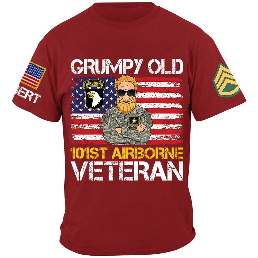 Grumpy Old Veteran Custom Available To All Military Branches Gift For Soldier Veteran H2511 Trna