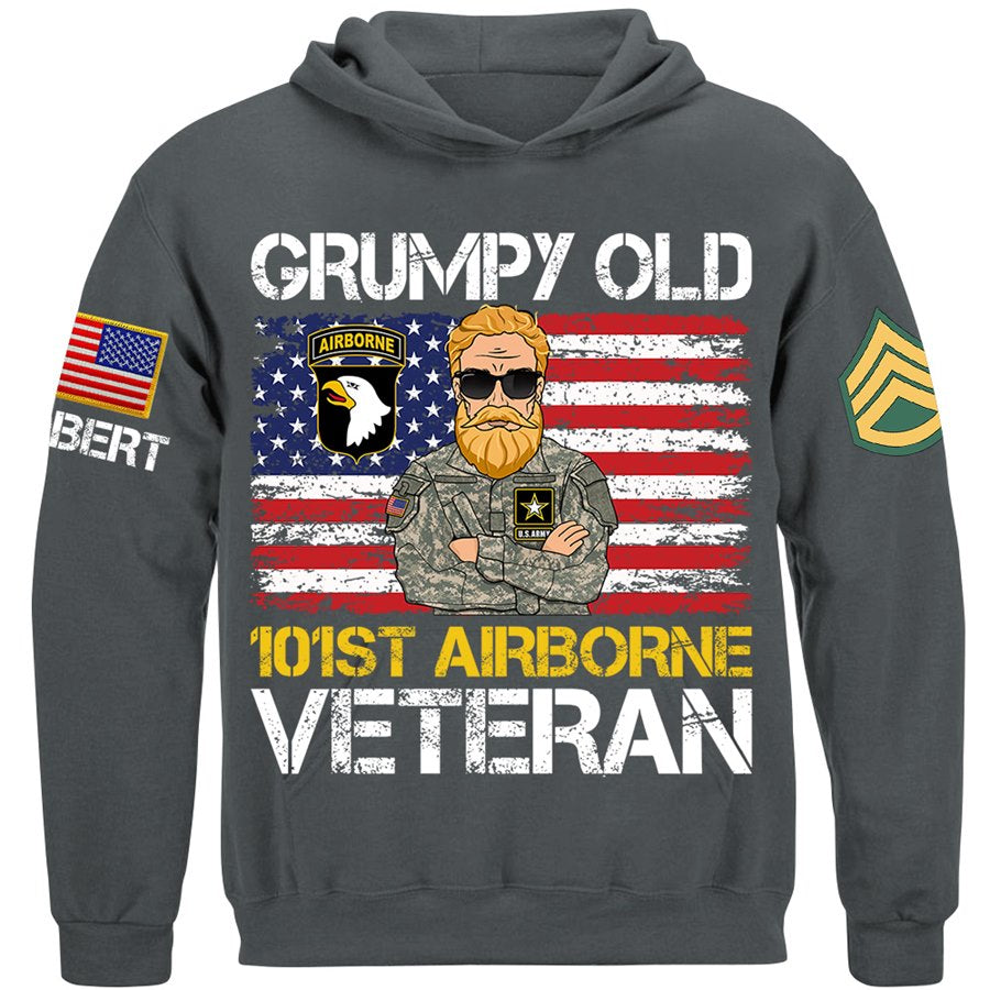 Grumpy Old Veteran Custom Available To All Military Branches Gift For Soldier Veteran H2511 Trna