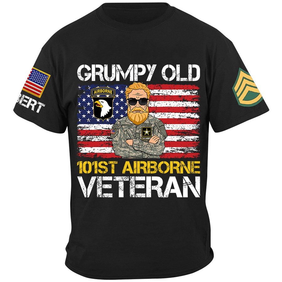 Grumpy Old Veteran Custom Available To All Military Branches Gift For Soldier Veteran H2511 Trna