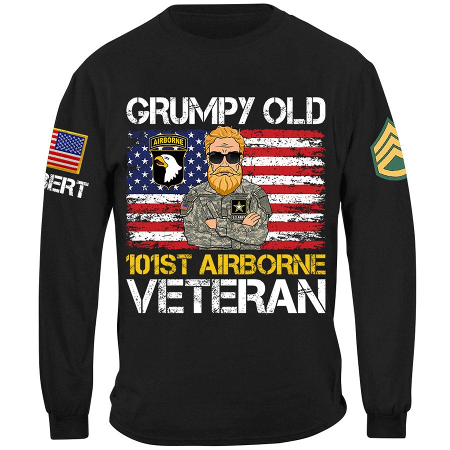 Grumpy Old Veteran Custom Available To All Military Branches Gift For Soldier Veteran H2511 Trna