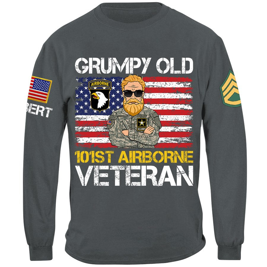 Grumpy Old Veteran Custom Available To All Military Branches Gift For Soldier Veteran H2511 Trna