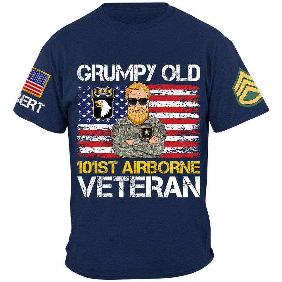 Grumpy Old Veteran Custom Available To All Military Branches Gift For Soldier Veteran H2511 Trna