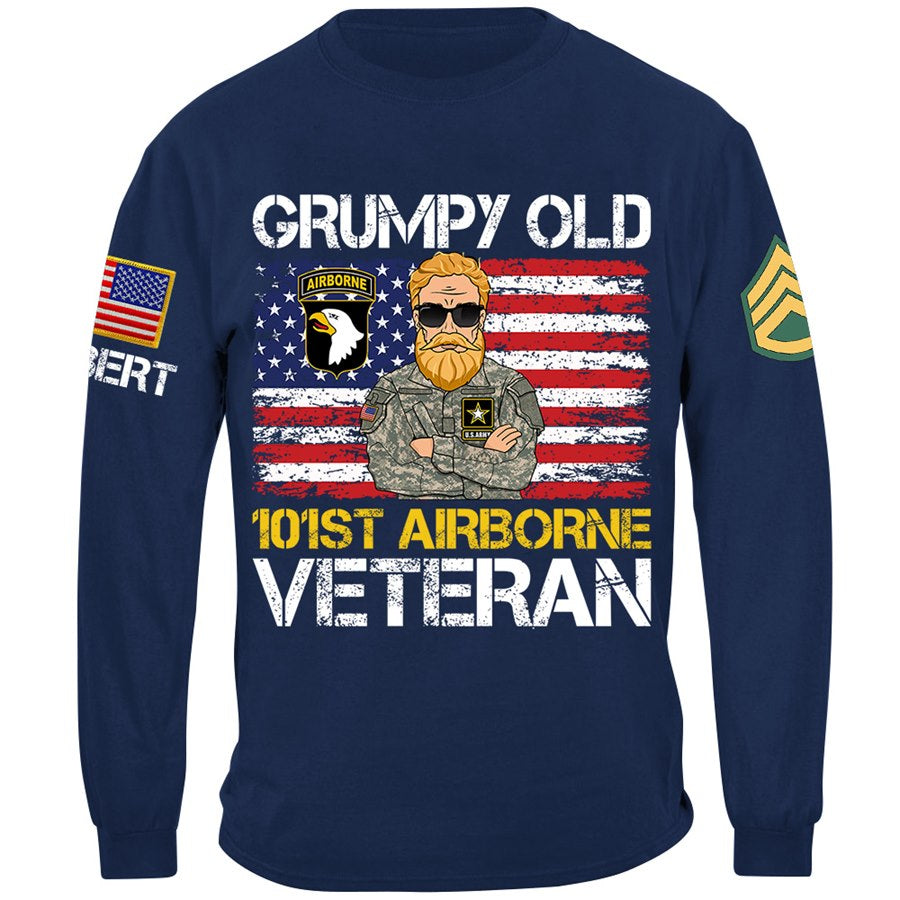 Grumpy Old Veteran Custom Available To All Military Branches Gift For Soldier Veteran H2511 Trna